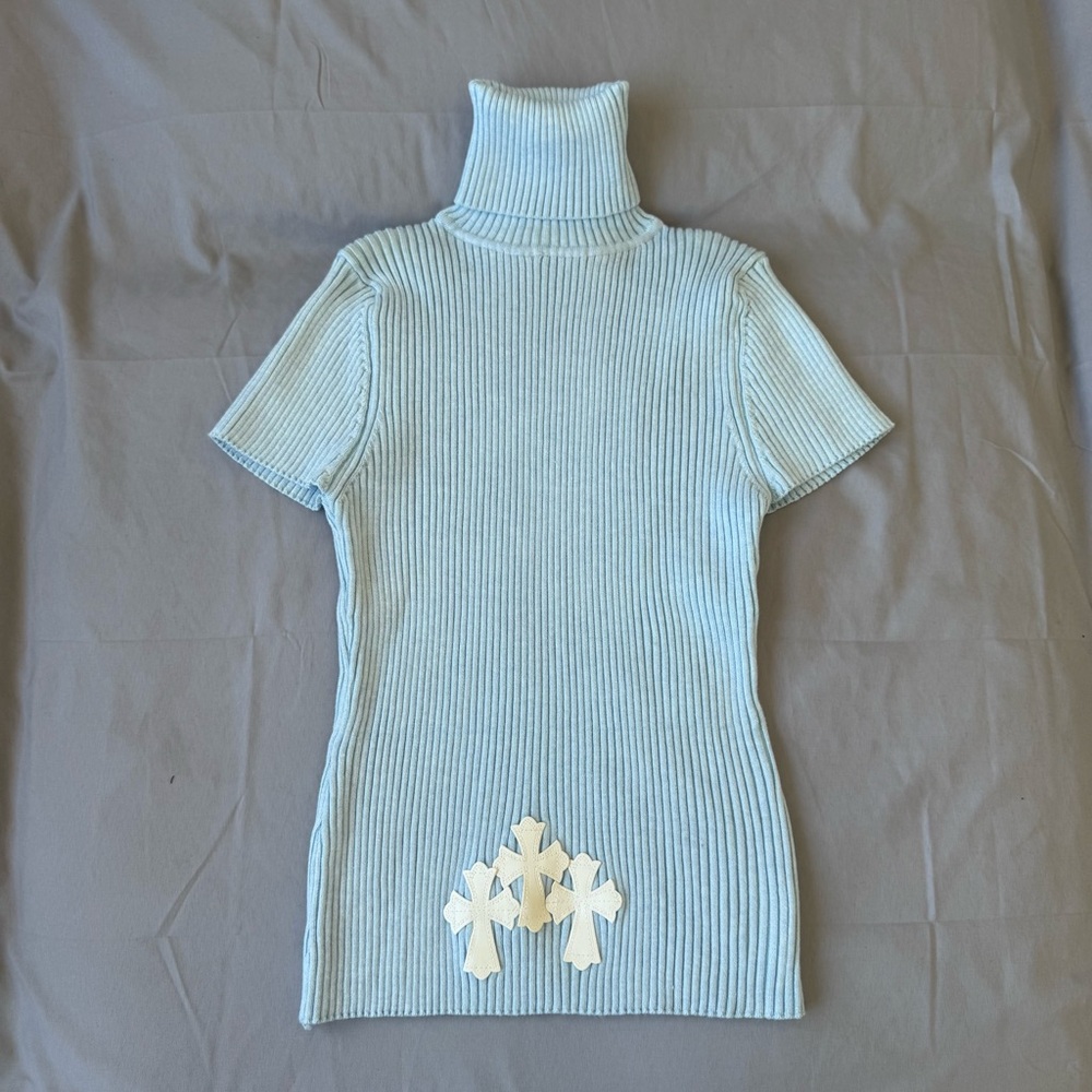 Chrome hearts womens turtle neck short sleeve size small